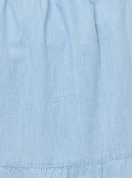 Women Pinafore Denim Dress with T-shirt