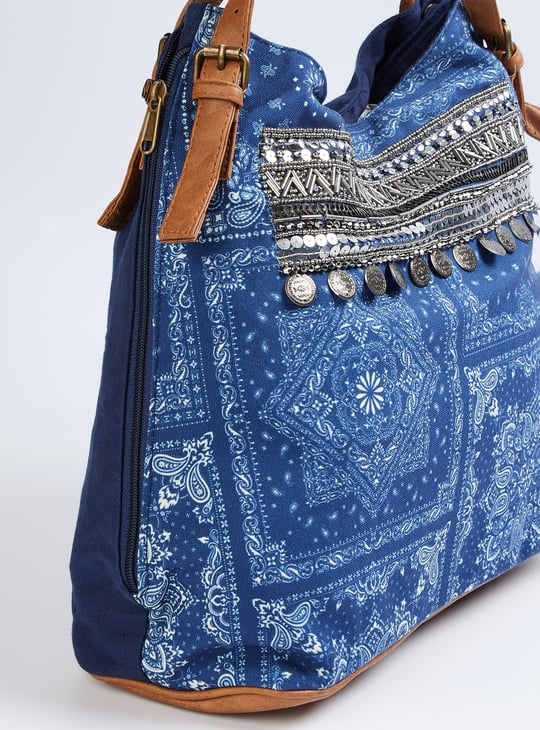 Women Embellished Tote Bag