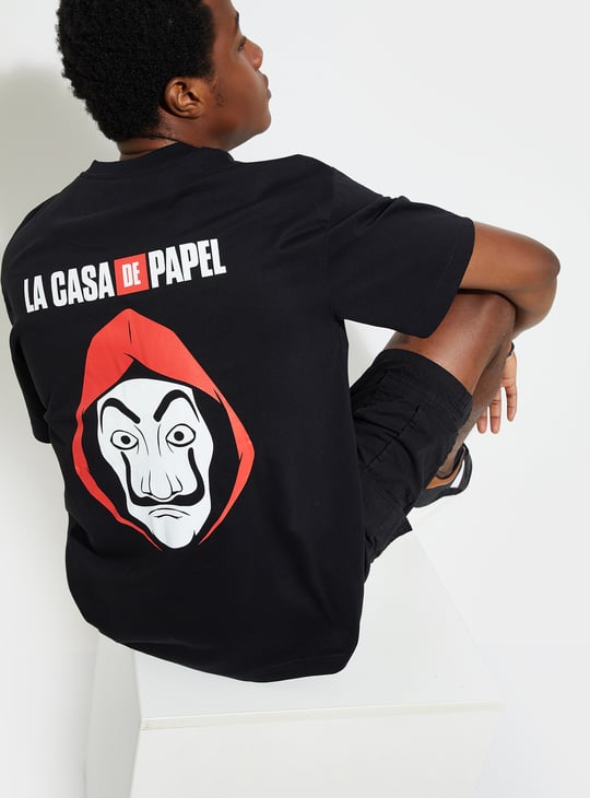 URB_N Men Oversized Money Heist Printed T-shirt