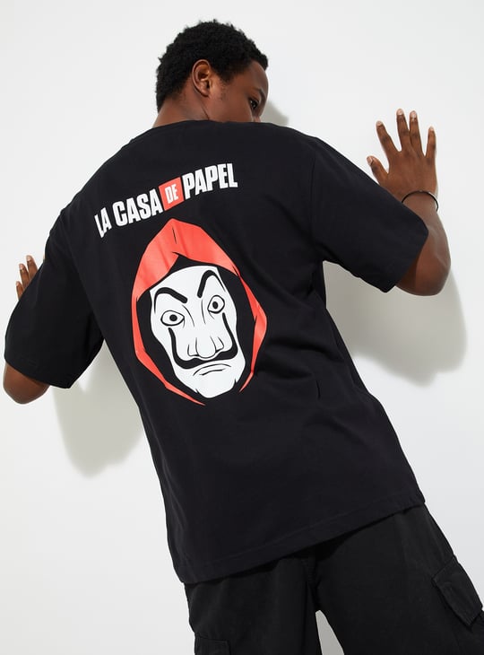 URB_N Men Oversized Money Heist Printed T-shirt