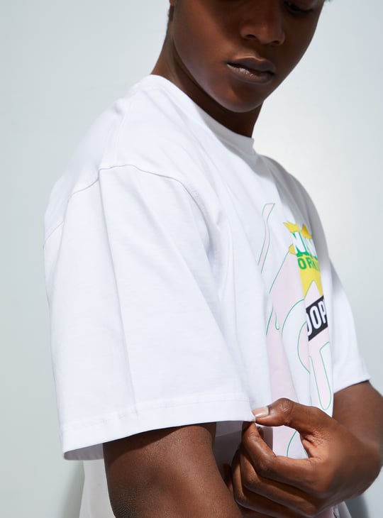 URB_N Men Oversized Snoopy Printed T-shirt