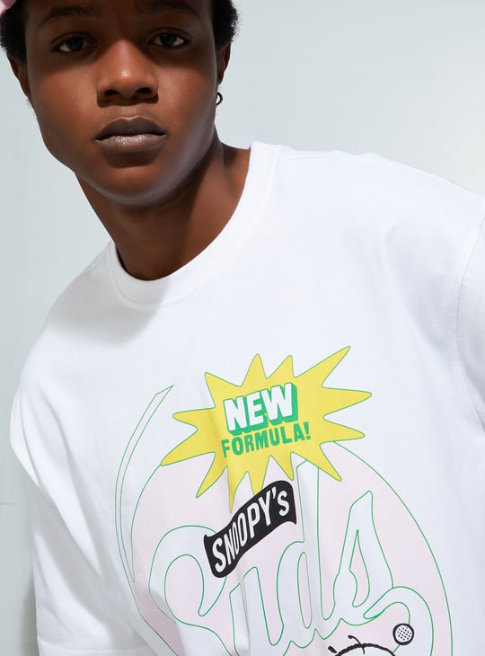 URB_N Men Oversized Snoopy Printed T-shirt