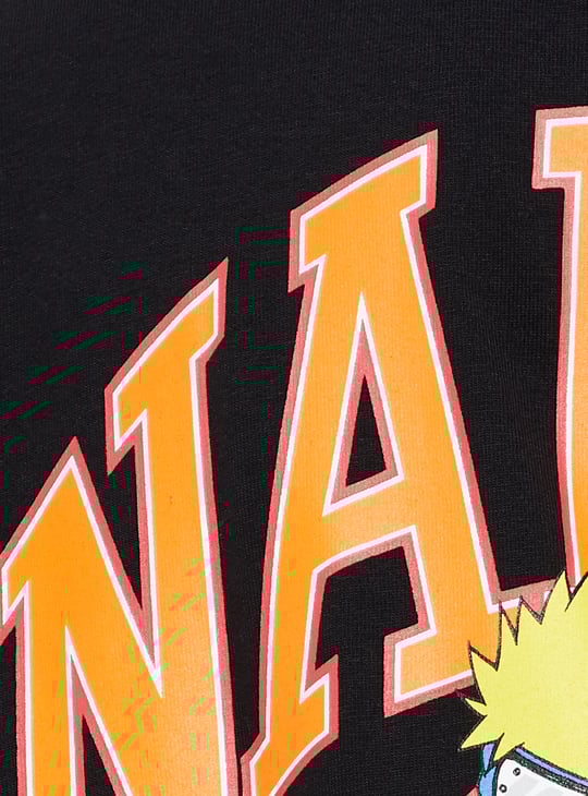 URB_N Men Oversized Naruto Back Print T-shirt