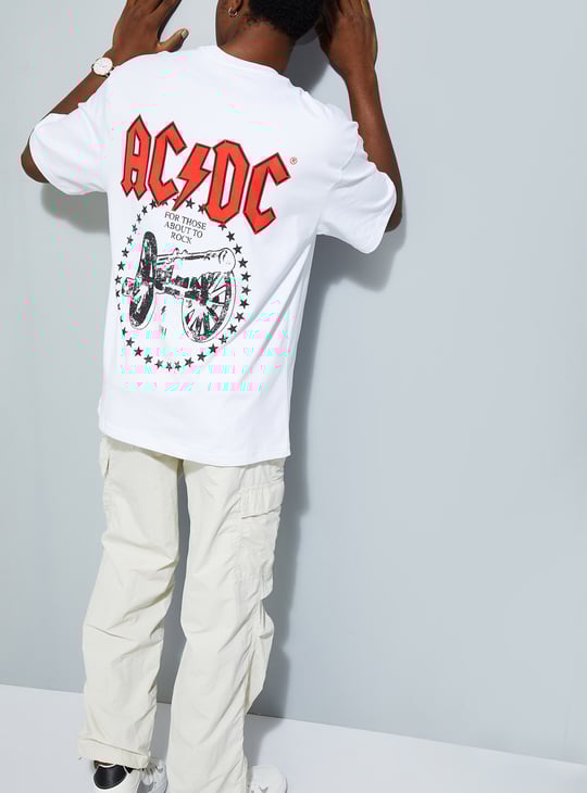 URB_N Men Oversized AC/DC Printed T-shirt