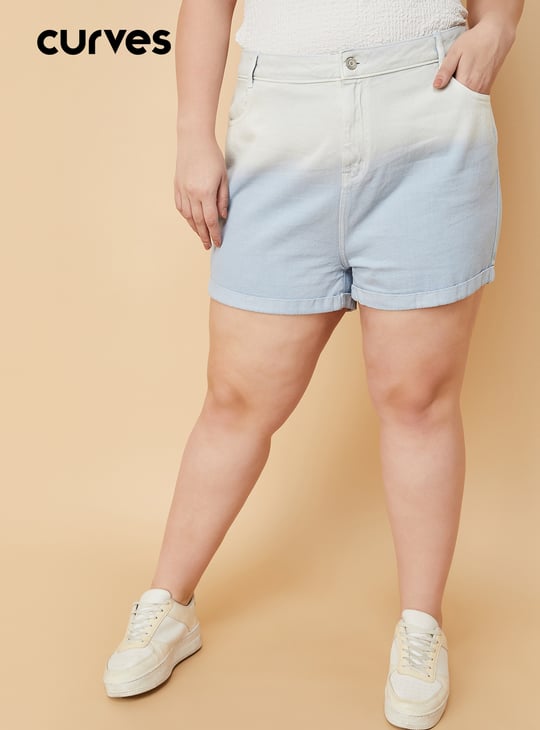 Women Ombre Denim Shorts