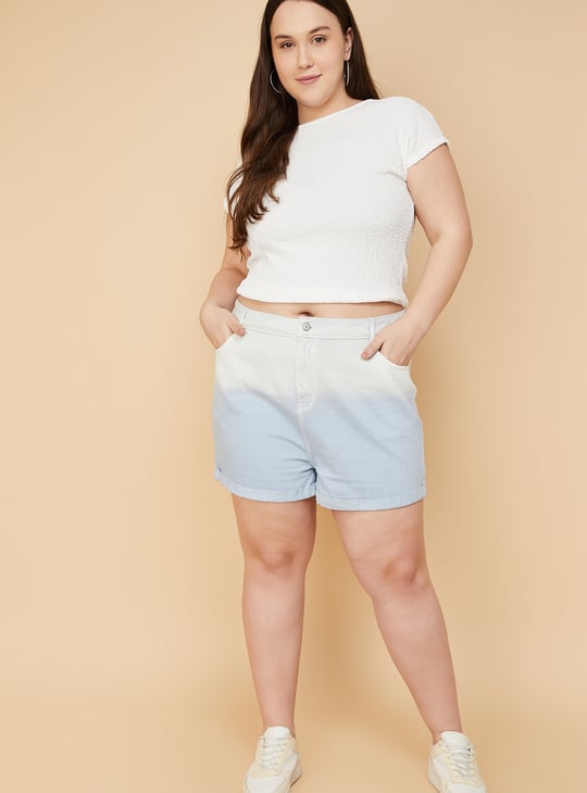 Women Ombre Denim Shorts