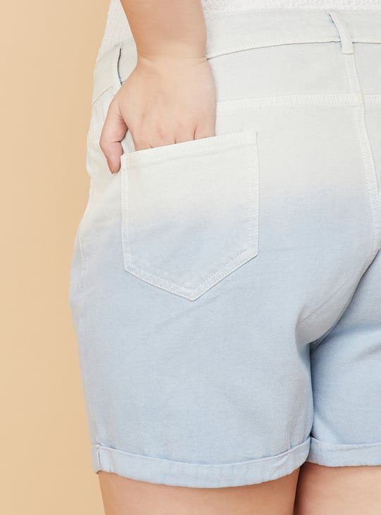 Women Ombre Denim Shorts