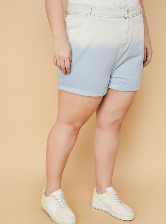 Women Ombre Denim Shorts