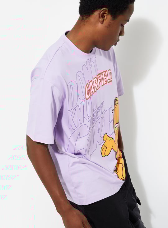 URB_N Men Oversized Garfield Printed T-shirt
