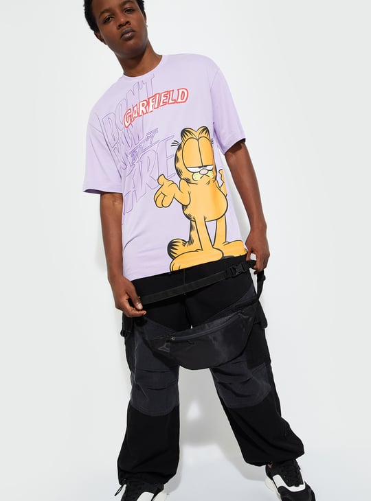 URB_N Men Oversized Garfield Printed T-shirt