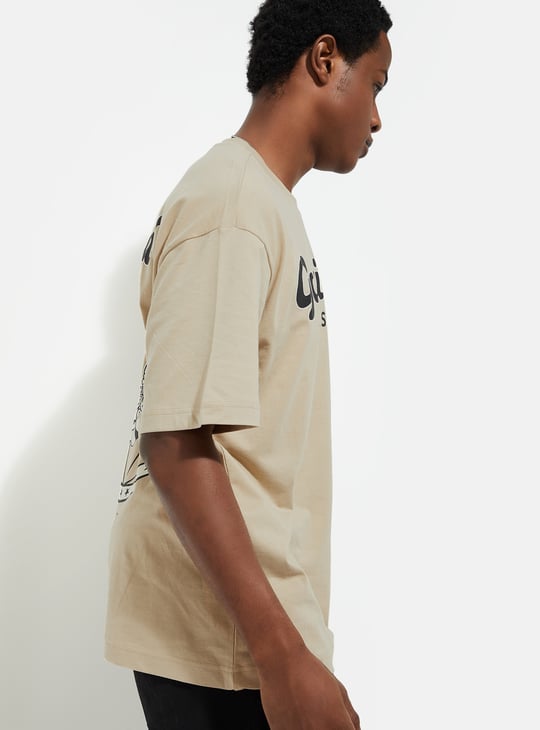 URB_N Men Oversized Garfield Printed T-shirt