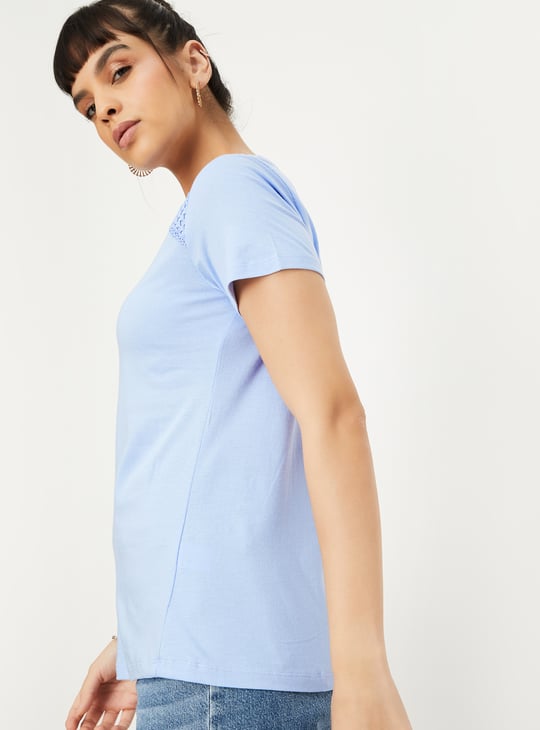 Women Lace Detail T-shirt