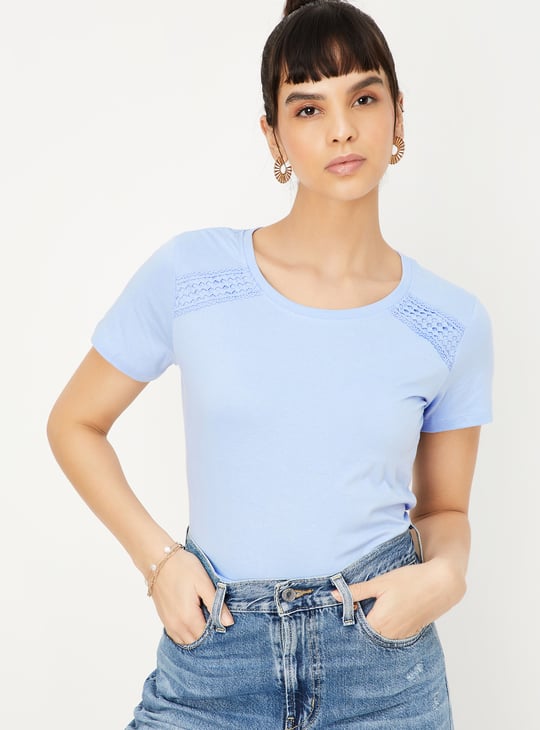 Women Lace Detail T-shirt