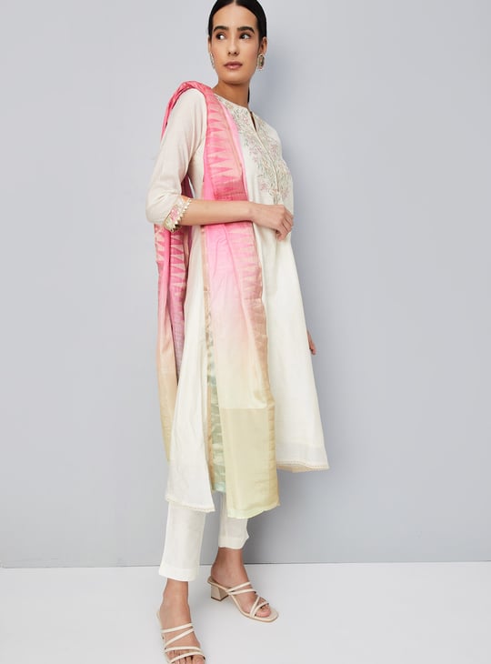 Women Embroidered A-line Kurta Set
