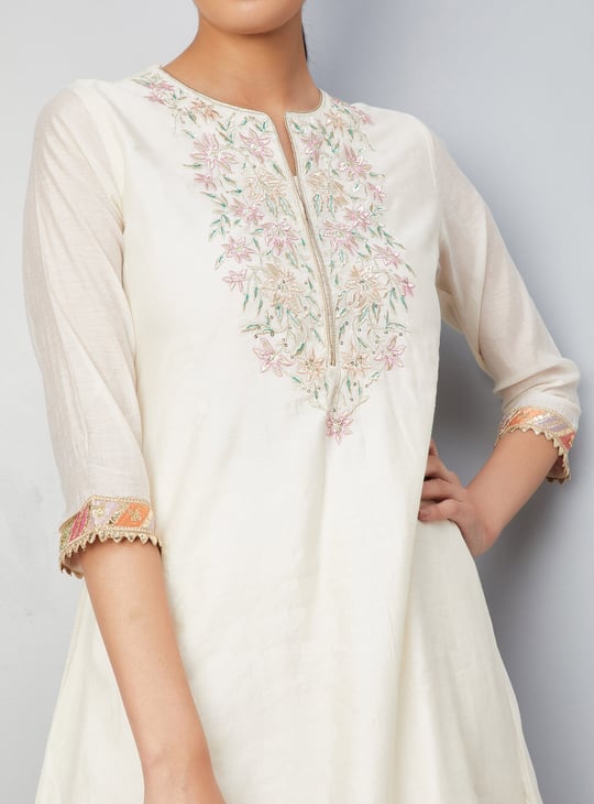 Women Embroidered A-line Kurta Set