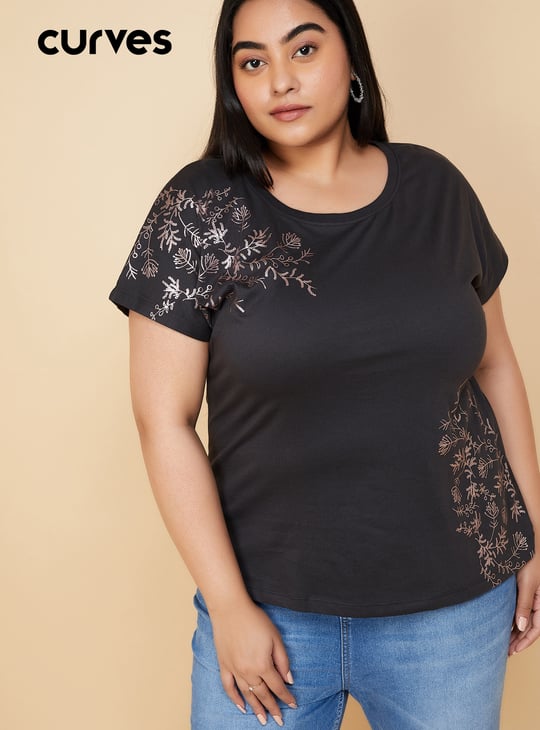 Women Metallic Printed T-shirt