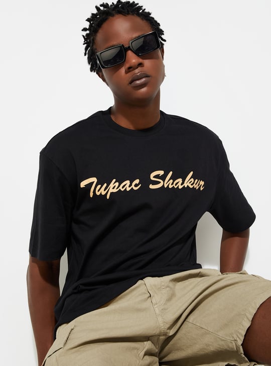 URB_N Men Oversized Tupac Back Printed T-shirt