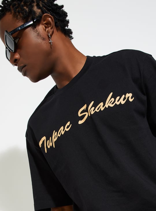 URB_N Men Oversized Tupac Back Printed T-shirt