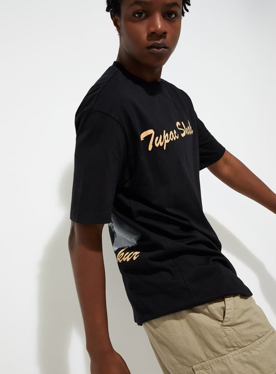 URB_N Men Oversized Tupac Back Printed T-shirt