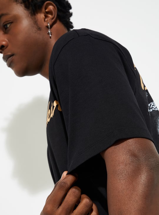 URB_N Men Oversized Tupac Back Printed T-shirt