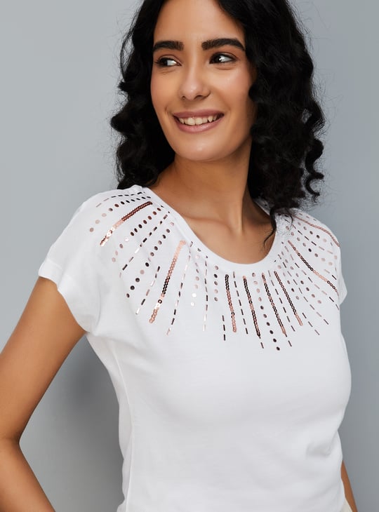 Women Sequinned T-shirt
