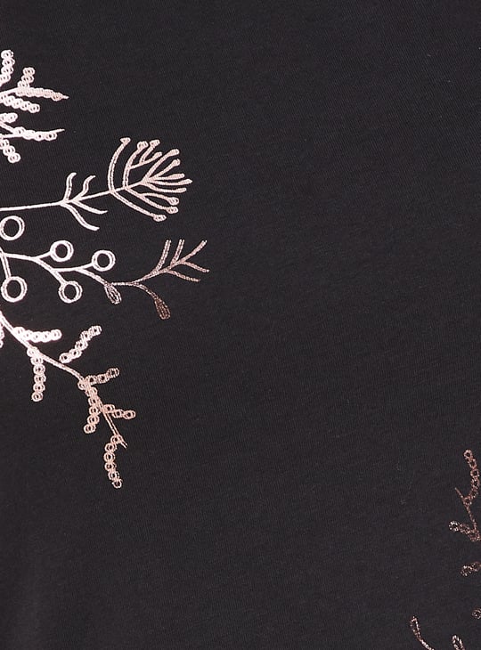 Women Metallic Printed T-shirt