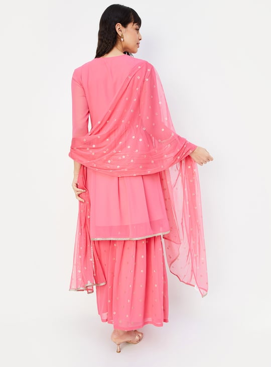 Women Embroidered Flared Kurta Set