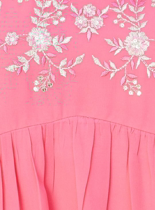 Women Embroidered Flared Kurta Set