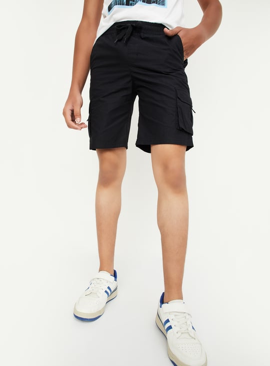 Boys Solid Cargo Shorts