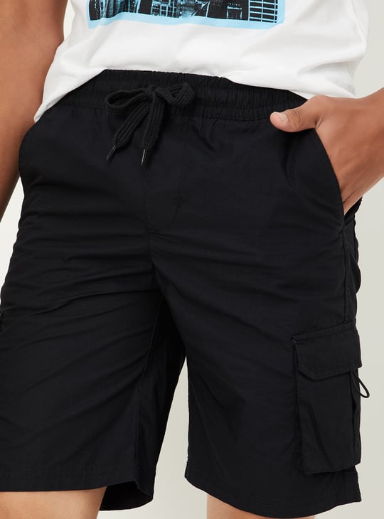 Boys Solid Cargo Shorts