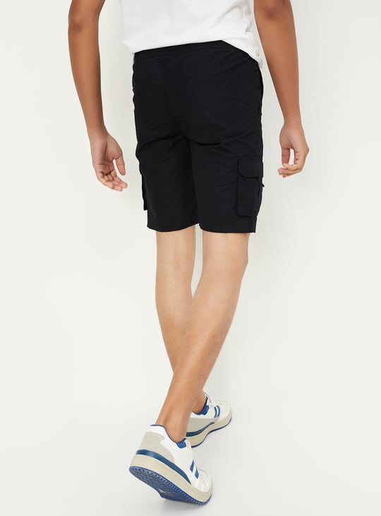 Boys Solid Cargo Shorts