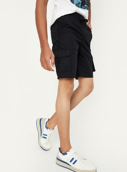Boys Solid Cargo Shorts