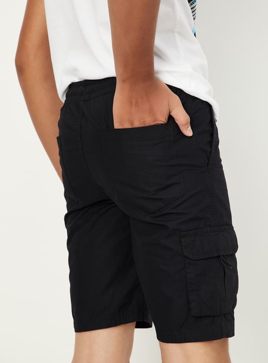 Boys Solid Cargo Shorts