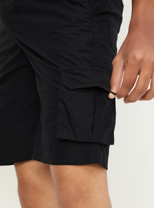 Boys Solid Cargo Shorts