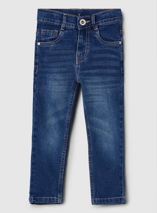 Boys Regular Fit Washed Jeans