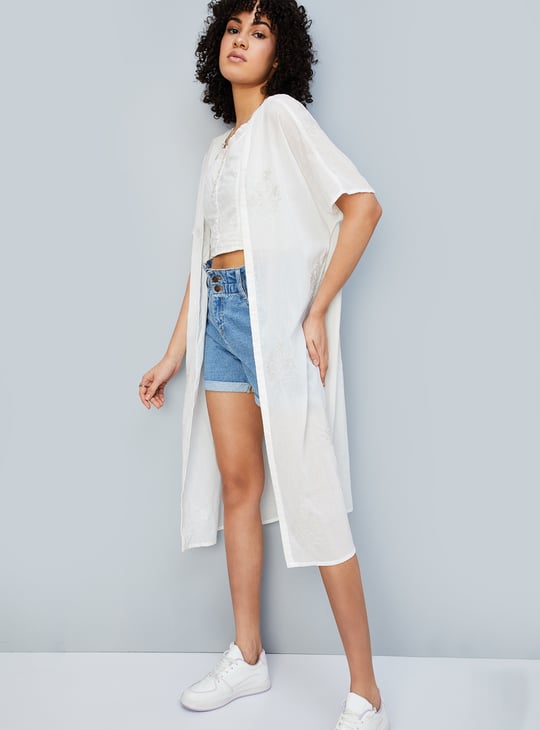 Women Embroidered Front-Open Shrug