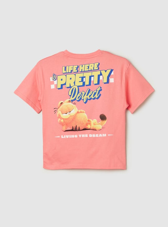 Boys Garfield Print Oversized T-shirt