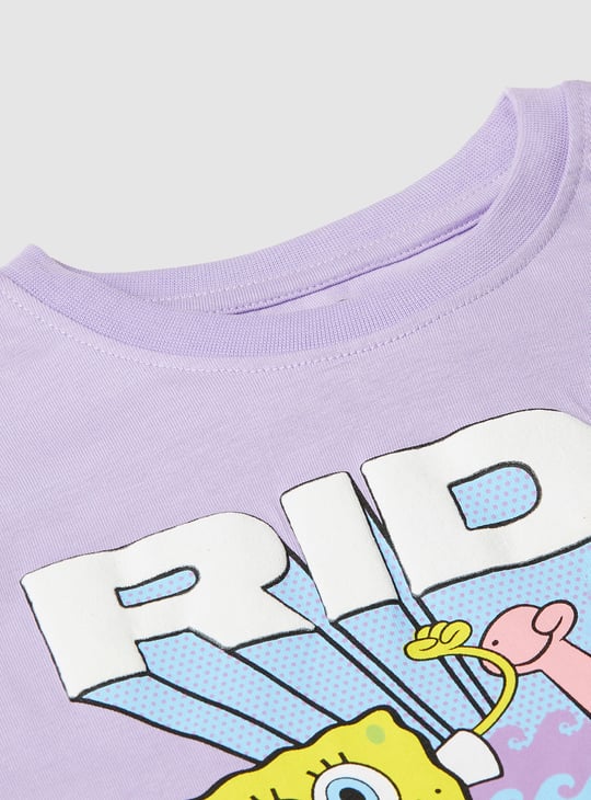 Boys Oversized Spongebob Printed T-shirt