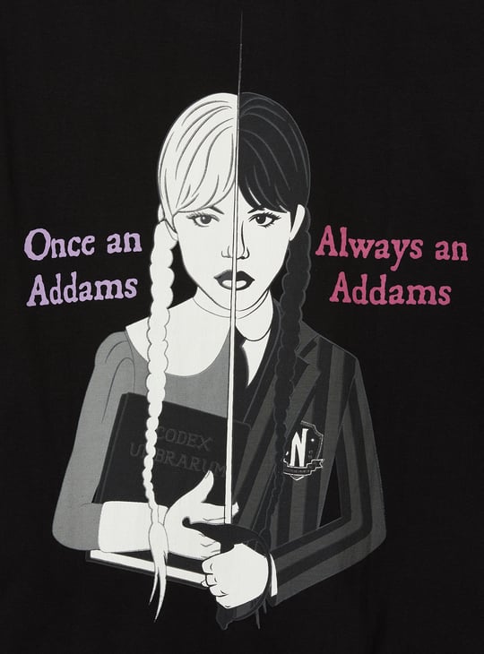 Girls Oversized Wednesday Printed T-shirt