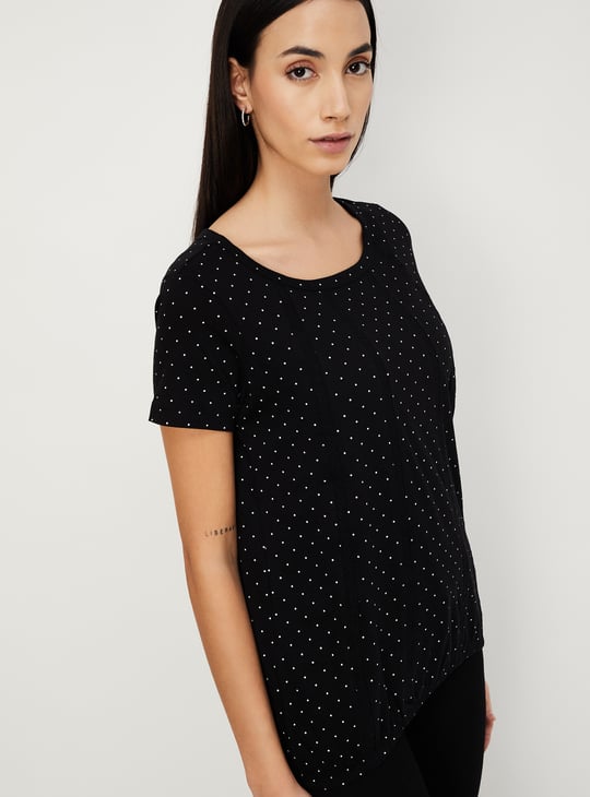 Women Polka Dot Printed T-shirt