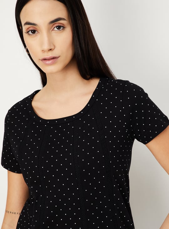 Women Polka Dot Printed T-shirt
