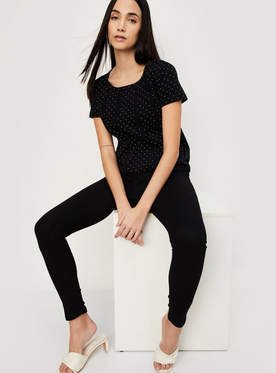 Women Polka Dot Printed T-shirt