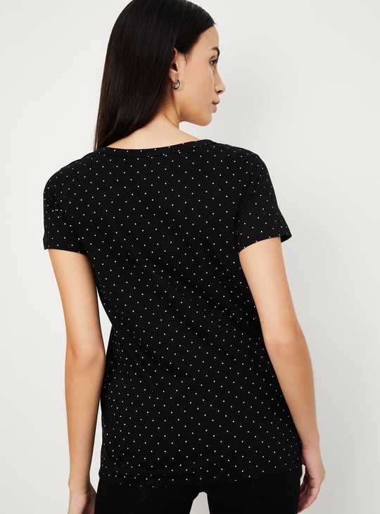Women Polka Dot Printed T-shirt