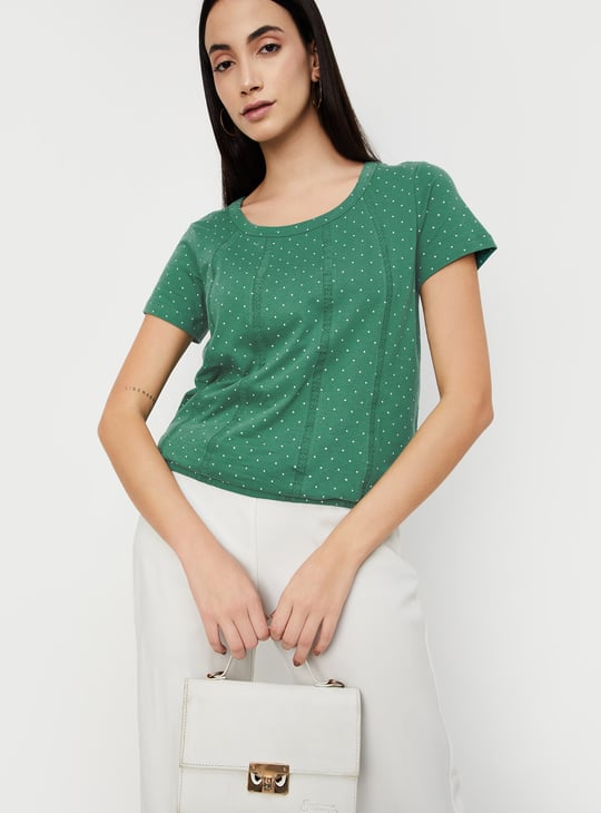 Women Polka Dot Printed T-shirt