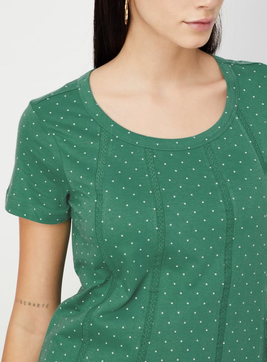 Women Polka Dot Printed T-shirt