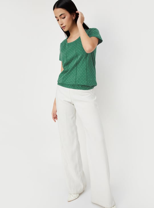 Women Polka Dot Printed T-shirt