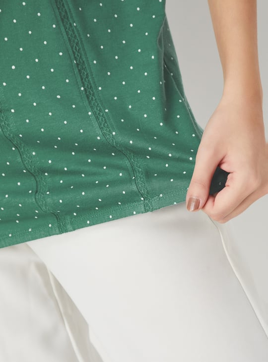 Women Polka Dot Printed T-shirt