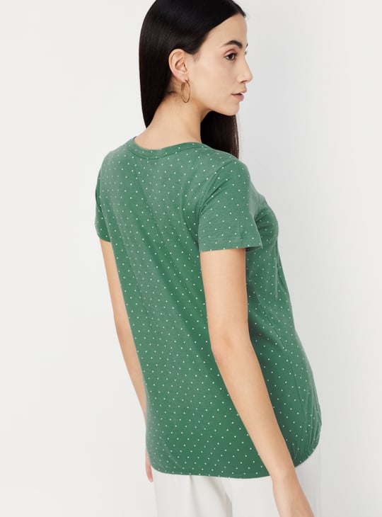 Women Polka Dot Printed T-shirt
