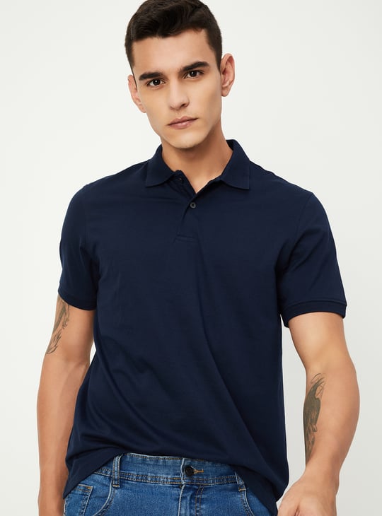 Men Regular Fit Solid Polo T-shirt