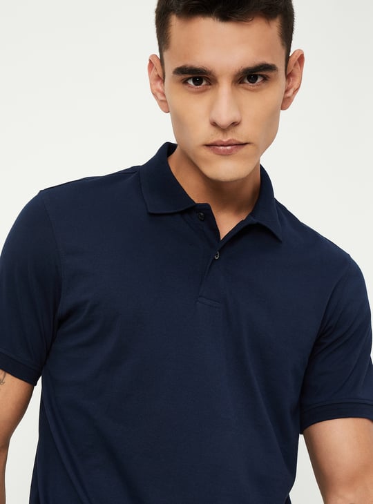 Men Regular Fit Solid Polo T-shirt